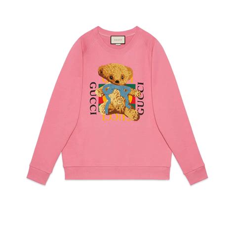 gucci teddy bear sweater pink|More.